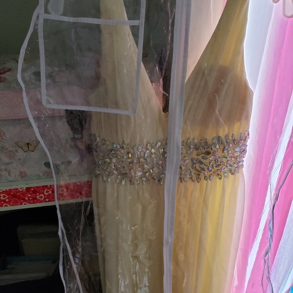 Beautiful light yellow gown - Picture 6 of 6